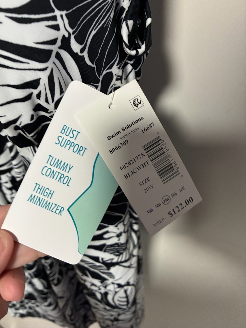 NWT! Plus Size 20W One-Piece Swimsuit by Swim Solutions - Picture 5 of 6